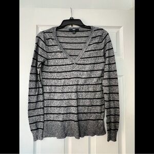 H&M Gray and Black Striped Sweater